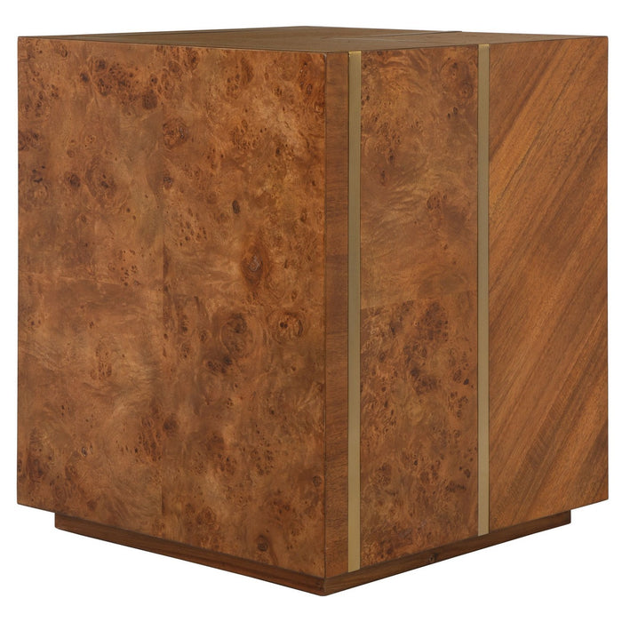 Uttermost 25298 Side Table, Maple Burl, Acacia, And Alder Each Wood