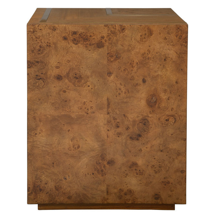 Uttermost 25298 Side Table, Maple Burl, Acacia, And Alder Each Wood