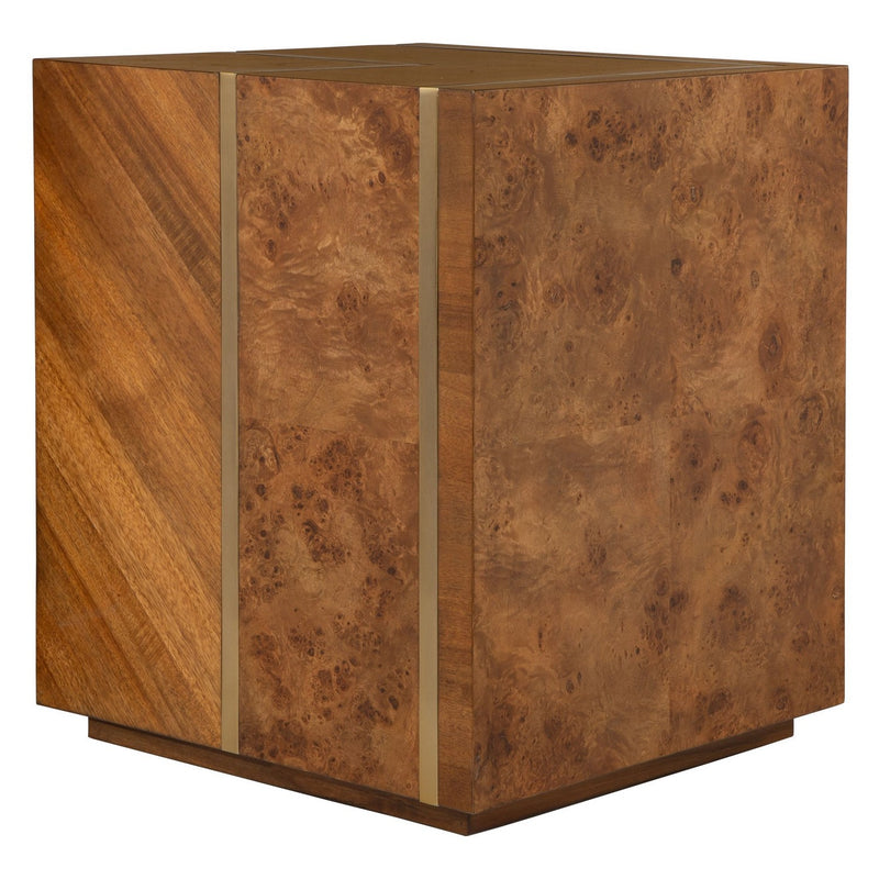 Uttermost 25298 Side Table, Maple Burl, Acacia, And Alder Each Wood