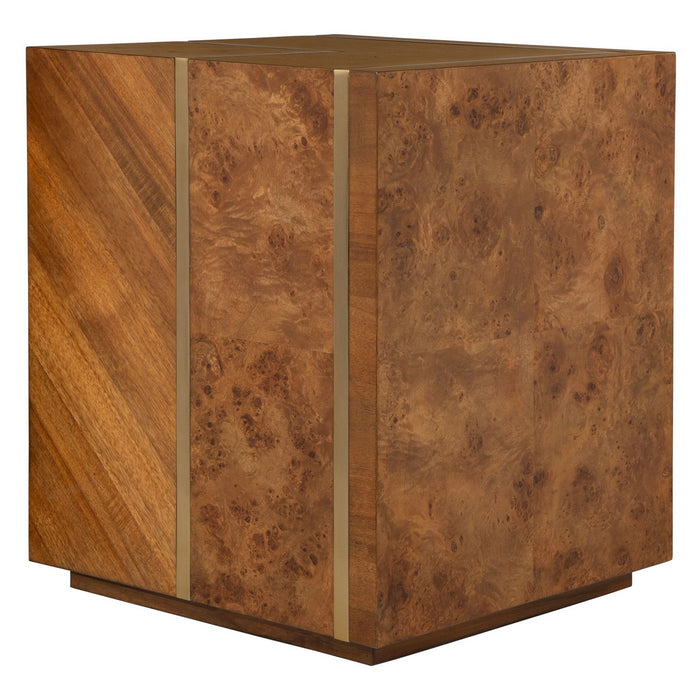 Uttermost 25298 Side Table, Maple Burl, Acacia, And Alder Each Wood