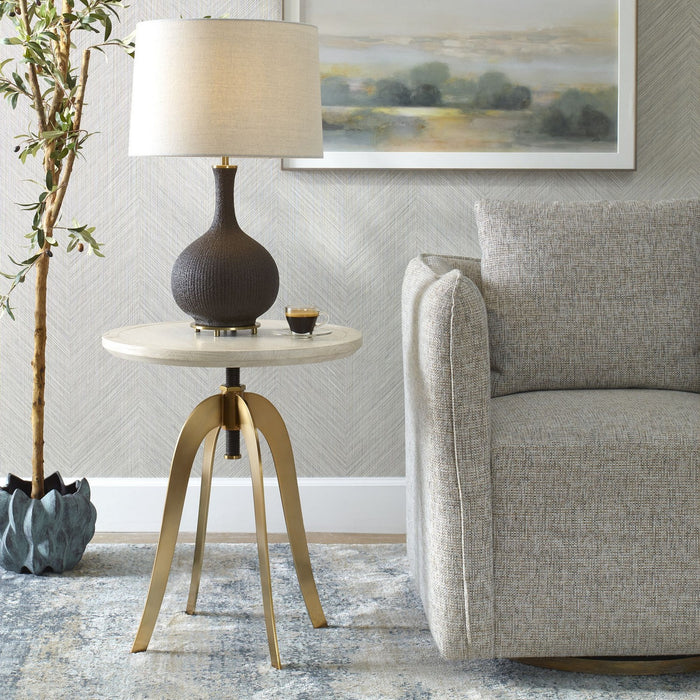 Uttermost 25942 Accent Table, Striking Brass
