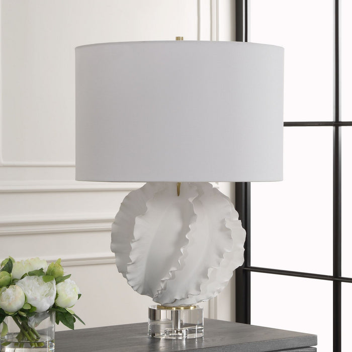 Uttermost 30292 One Light Table Lamp, Satin White