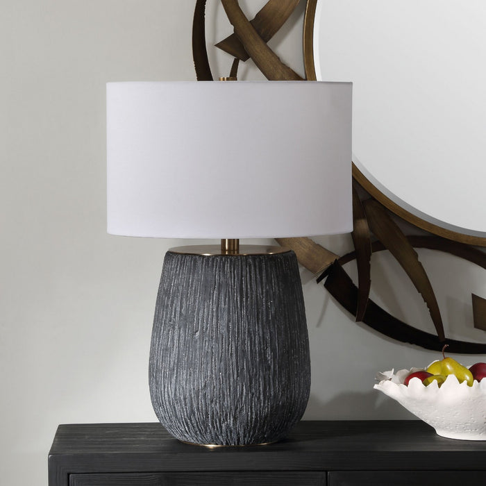 Uttermost 30293-1 One Light Table Lamp, Aged Black