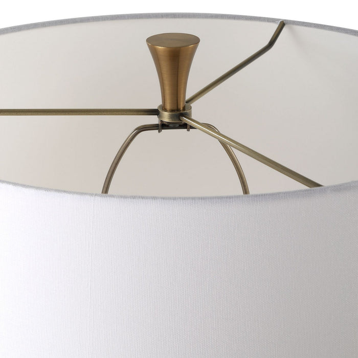 Uttermost 30344-1 One Light Floor Lamp, Antique Brass