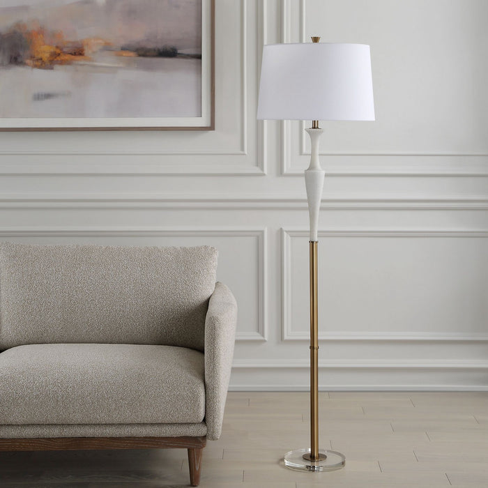 Uttermost 30344-1 One Light Floor Lamp, Antique Brass