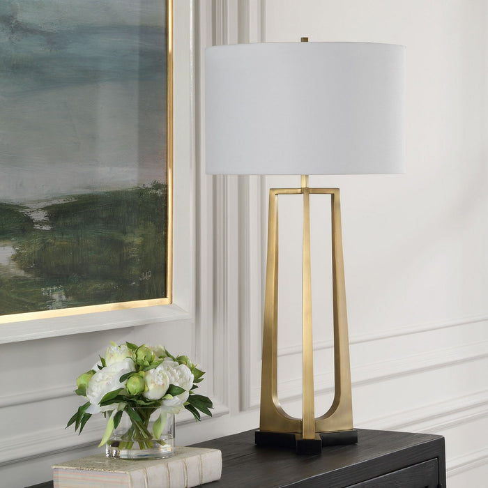 Uttermost 30345 One Light Table Lamp, Antique Brass