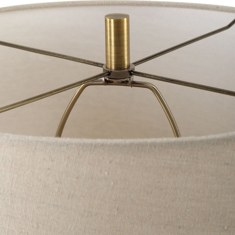 Uttermost 30346-1 One Light Table Lamp, Brushed Antique Brass