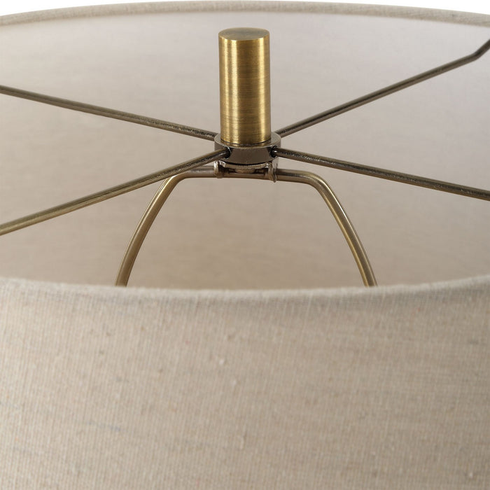 Uttermost 30346-1 One Light Table Lamp, Brushed Antique Brass