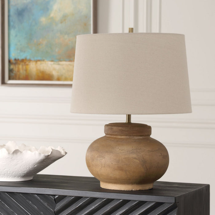 Uttermost 30346-1 One Light Table Lamp, Brushed Antique Brass