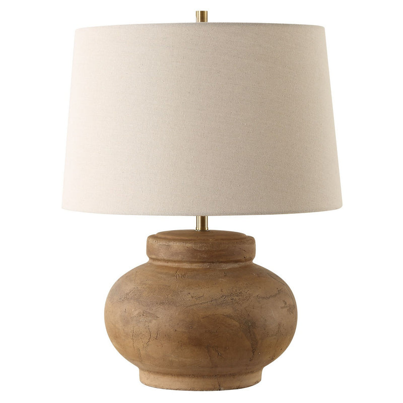 Uttermost 30346-1 One Light Table Lamp, Brushed Antique Brass