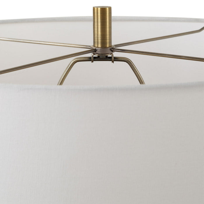 Uttermost 30347-1 One Light Table Lamp, Brushed Antique Brass