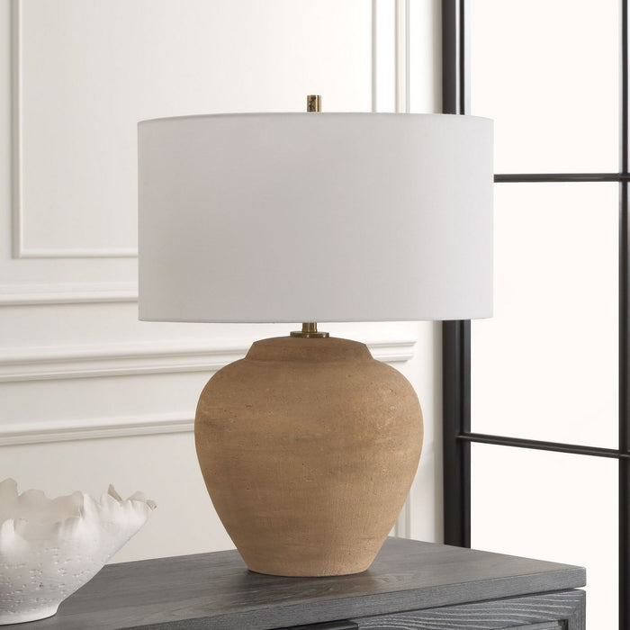 Uttermost 30347-1 One Light Table Lamp, Brushed Antique Brass