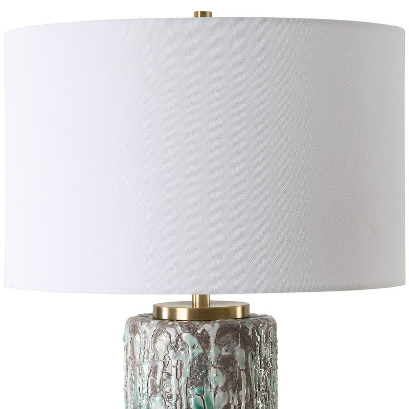 Uttermost 30350 One Light Table Lamp, Charcoal Background. Brass