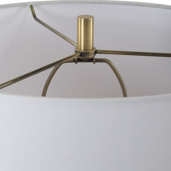 Uttermost 30350 One Light Table Lamp, Charcoal Background. Brass