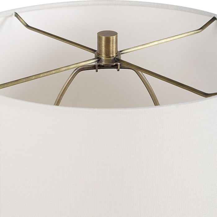 Uttermost 30364-1 One Light Table Lamp, While Brass