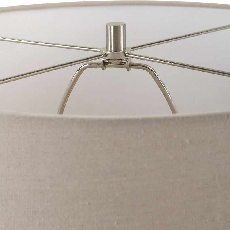 Uttermost 30368-1 One Light Table Lamp, Brushed Nickel