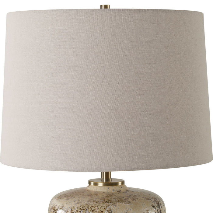 Uttermost 30372-1 One Light Table Lamp, Brushed Antique Brass