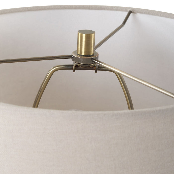 Uttermost 30372-1 One Light Table Lamp, Brushed Antique Brass