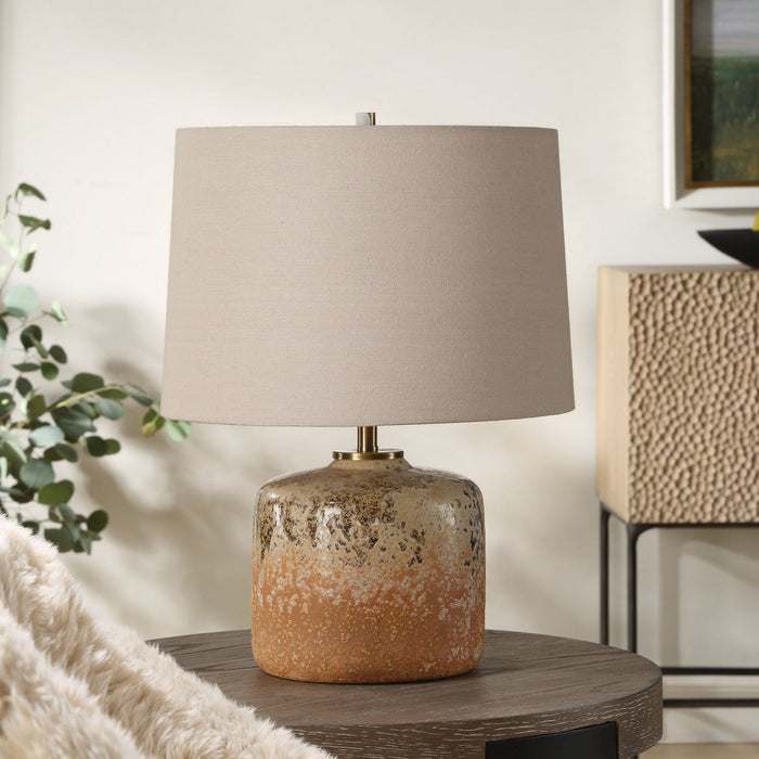Uttermost 30372-1 One Light Table Lamp, Brushed Antique Brass