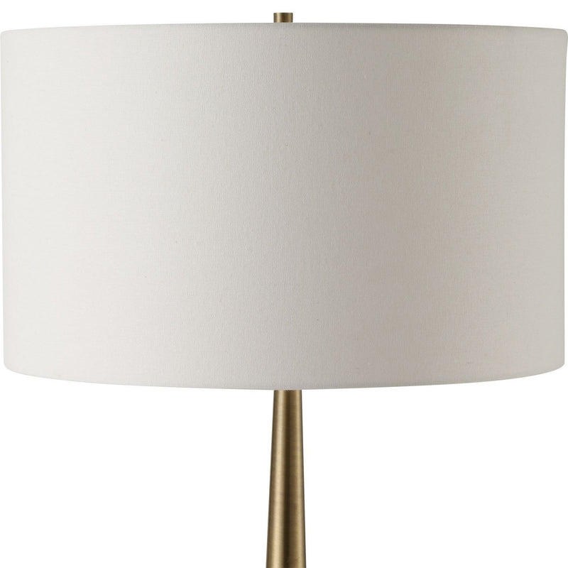 Uttermost 30374 One Light Floor Lamp, Brushed Antique Brass