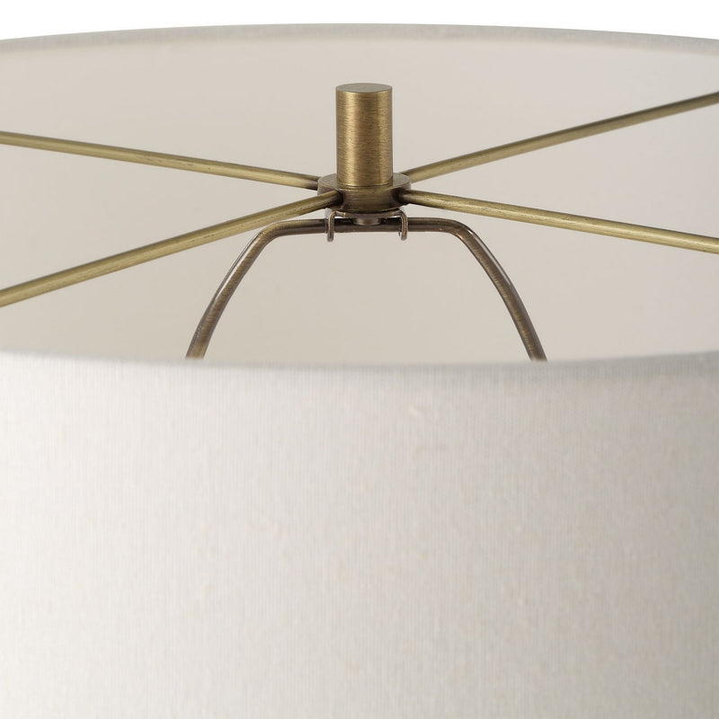 Uttermost 30374 One Light Floor Lamp, Brushed Antique Brass