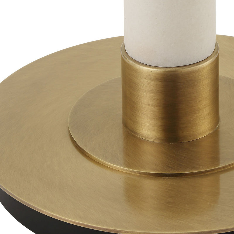 Uttermost 30374 One Light Floor Lamp, Brushed Antique Brass