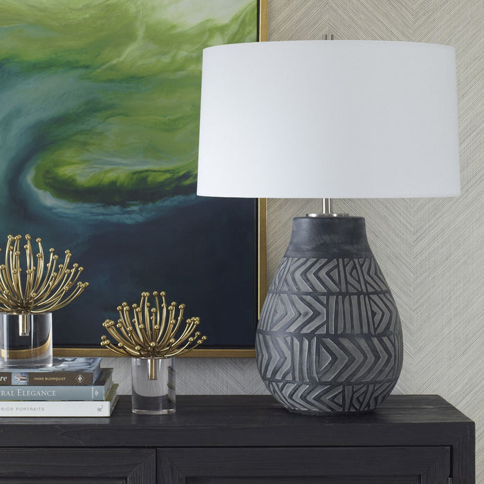 Uttermost 30376-1 One Light Table Lamp, Brushed Nickel