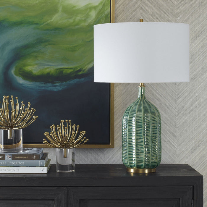 Uttermost 30378-1 One Light Table Lamp, Antique Brass
