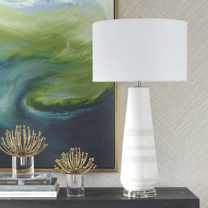 Uttermost 30380-1 One Light Table Lamp, Brushed Nickel