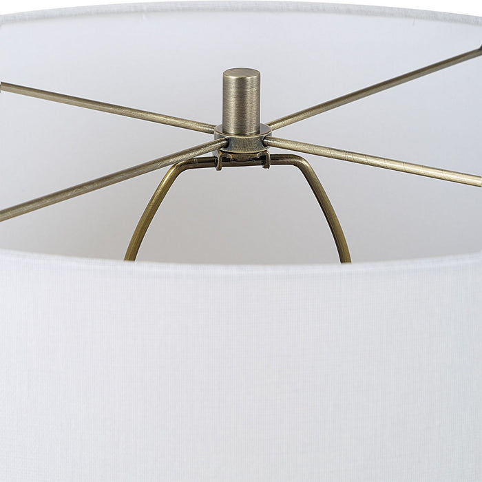 Uttermost 30388-1 One Light Table Lamp, Brushed Antique Brass