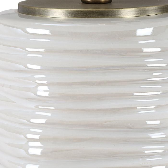 Uttermost 30388-1 One Light Table Lamp, Brushed Antique Brass