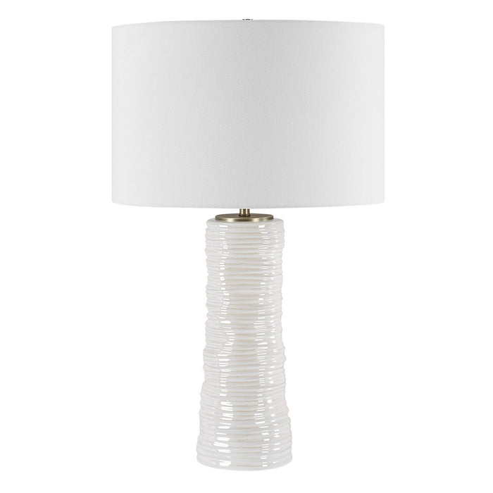 Uttermost 30388-1 One Light Table Lamp, Brushed Antique Brass