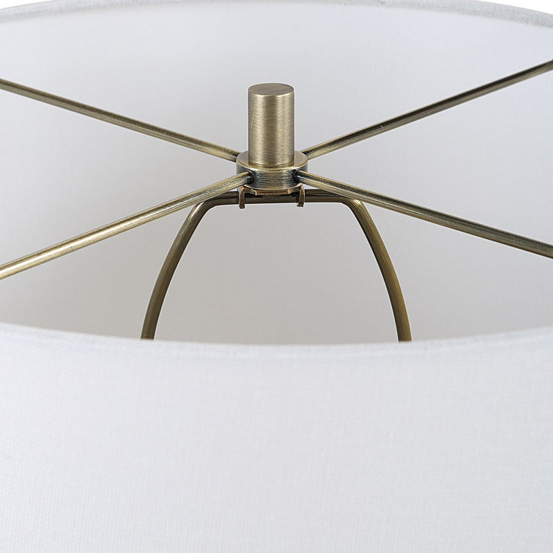 Uttermost 30389-1 One Light Table Lamp, Brushed Antique Brass