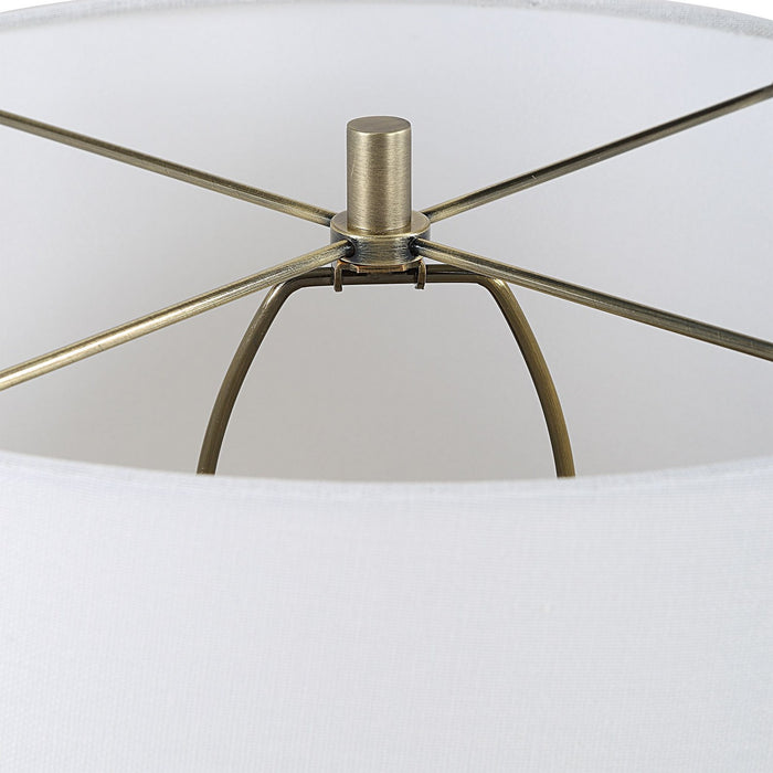 Uttermost 30389-1 One Light Table Lamp, Brushed Antique Brass