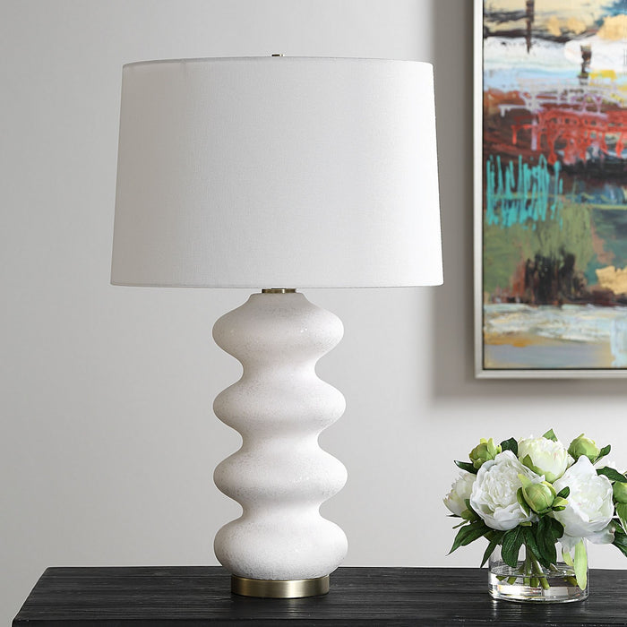 Uttermost 30389-1 One Light Table Lamp, Brushed Antique Brass