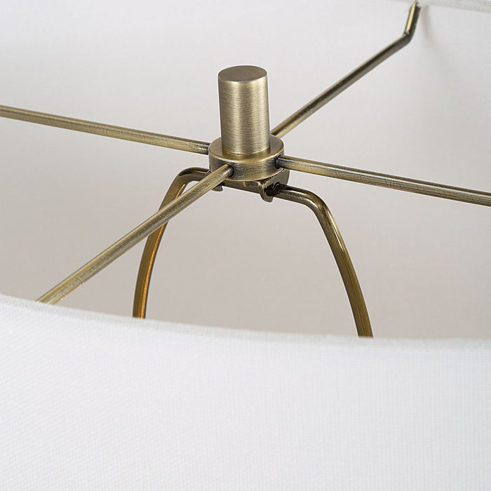 Uttermost 30390-1 One Light Table Lamp, Brushed Antique Brass