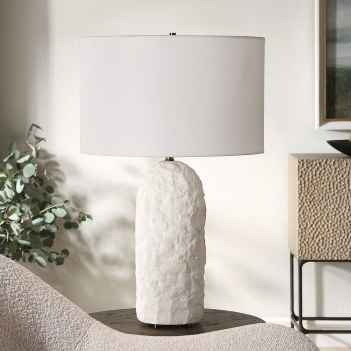 Uttermost 30393-1 One Light Table Lamp, Brushed Antique Brass