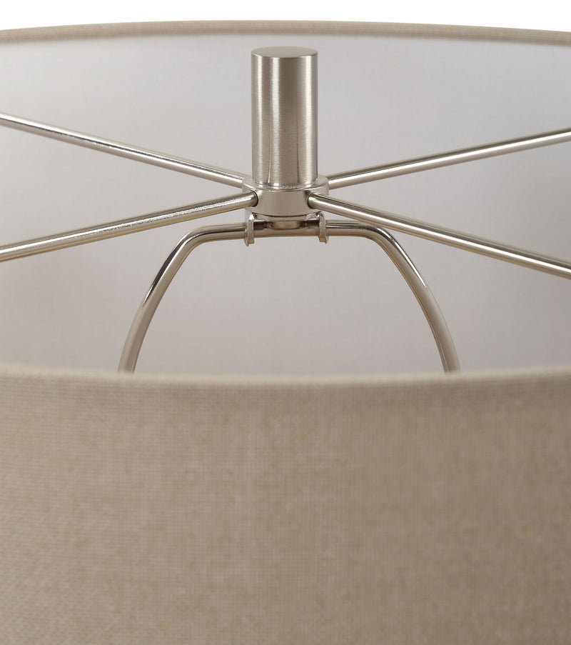 Uttermost 30396 One Light Table Lamp, Brushed Nickel