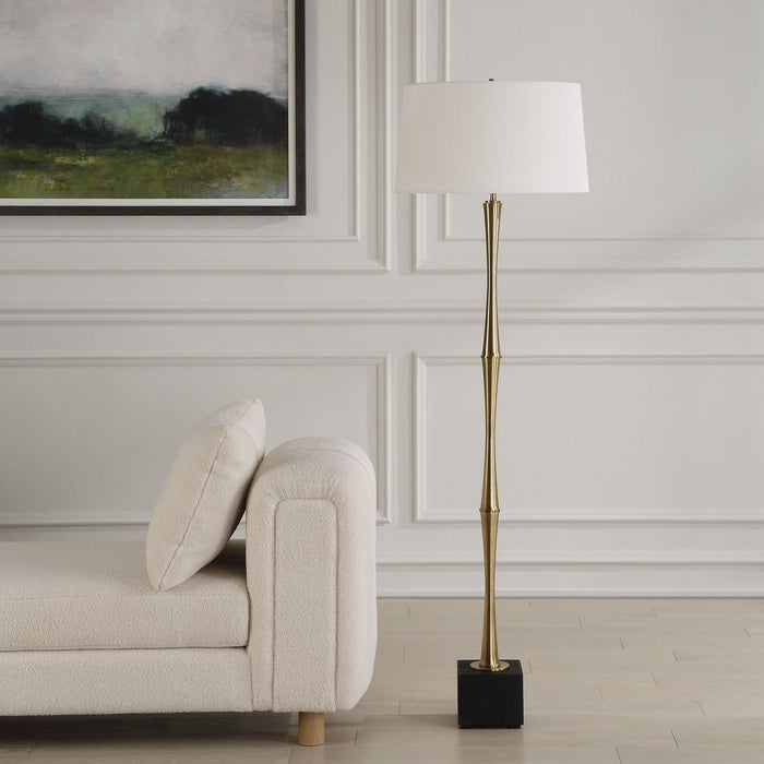 Uttermost 30416 One Light Floor Lamp, Antique Brass