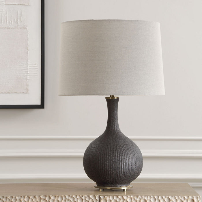 Uttermost 30373 One Light Table Lamp, Brushed Antique Brass