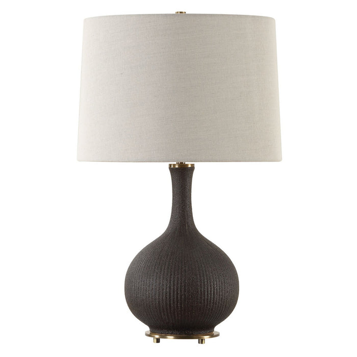 Uttermost 30373 One Light Table Lamp, Brushed Antique Brass