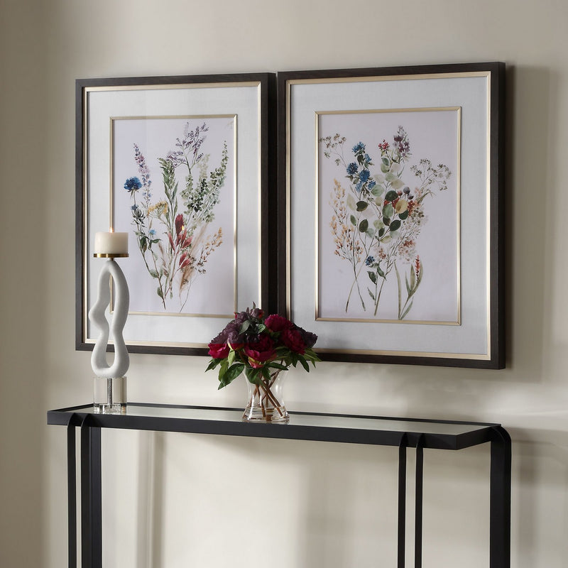 Uttermost 32341 Framed Prints, S/2, Dark Wood Grain