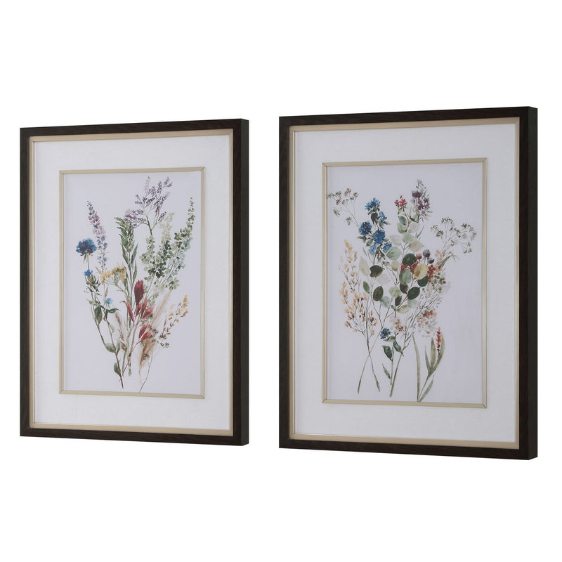 Uttermost 32341 Framed Prints, S/2, Dark Wood Grain