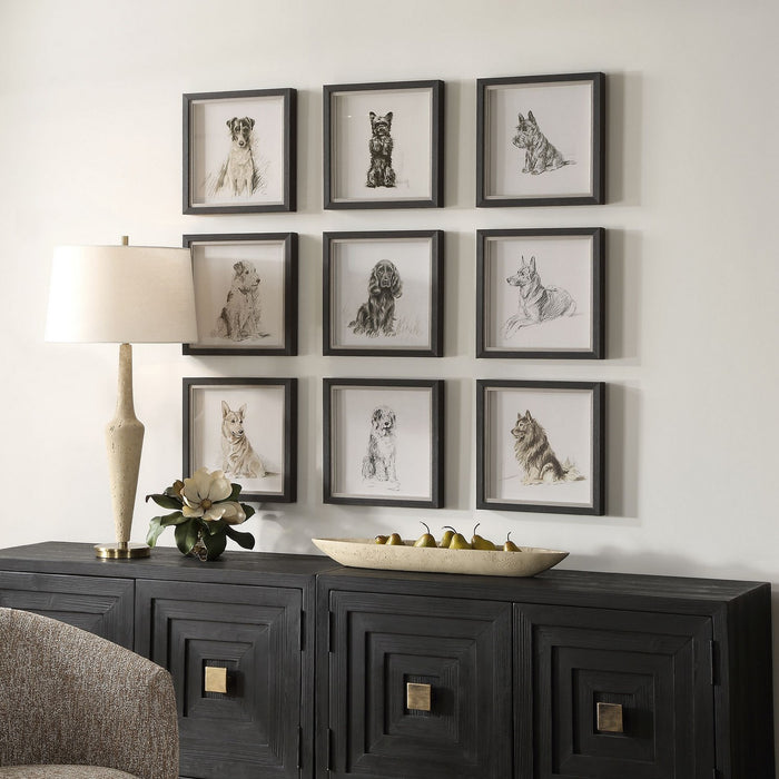 Uttermost 32344 Wall Art, Black Wood