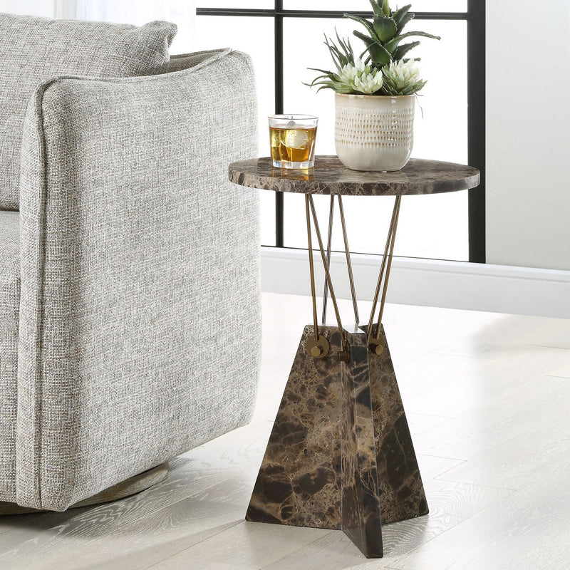 Uttermost 50002 Accent Table, Brass