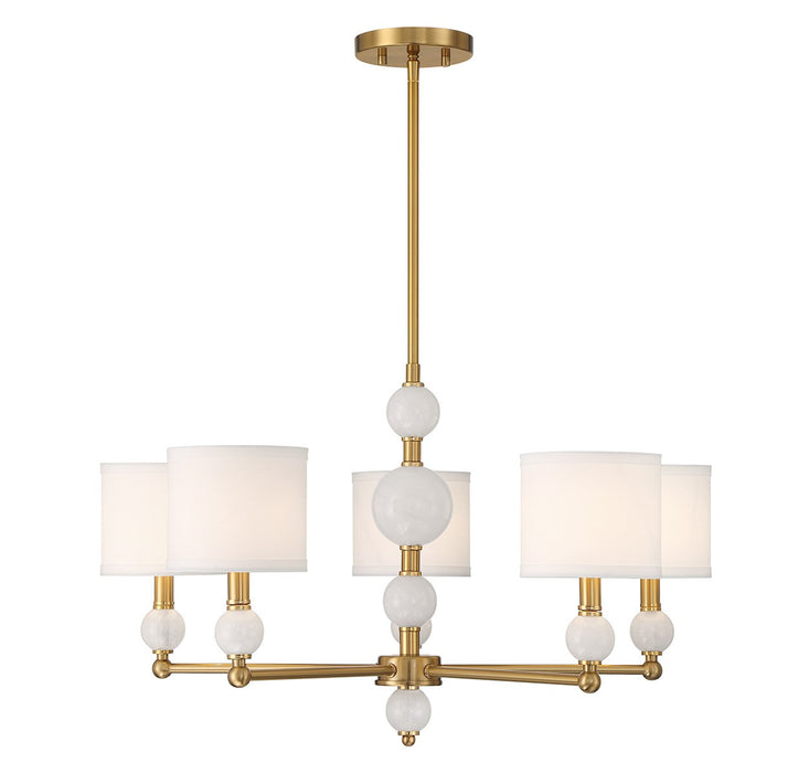 Lighting One E V6-L1-9722-5-322 Five Light Chandelier, Warm Brass