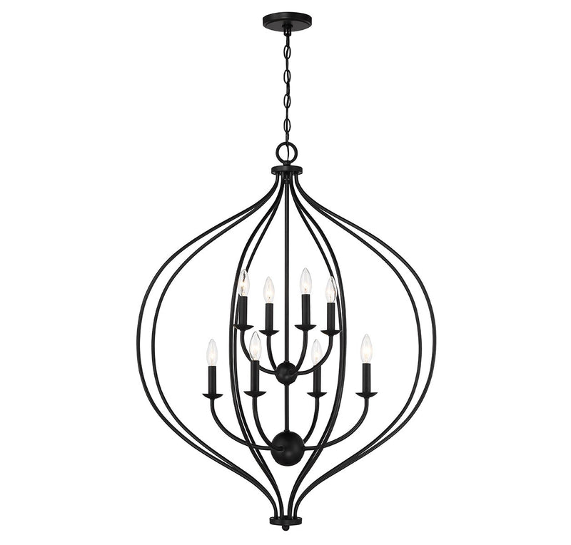 Lighting One E V6-L7-1299-8-89 Eight Light Pendant, Matte Black