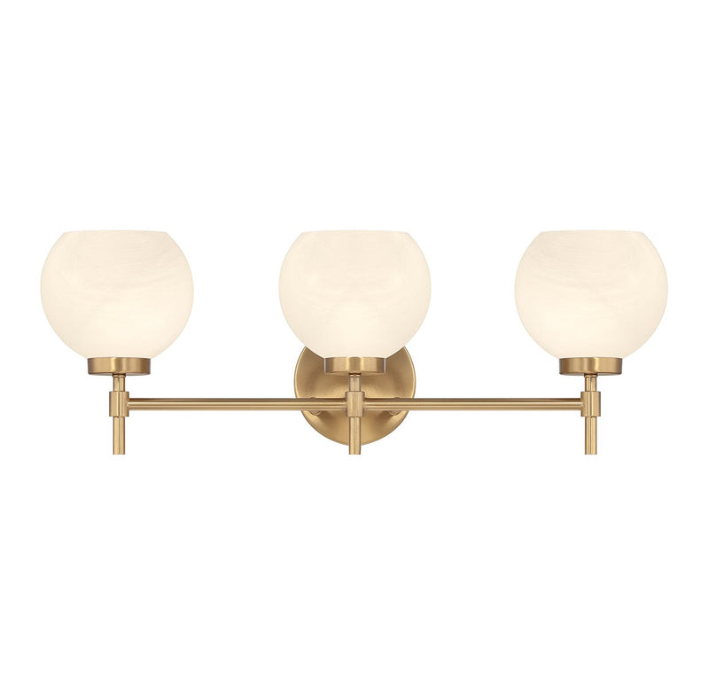 Lighting One E V6-L8-9621-3-322 Three Light Bathroom Vanity, Warm Brass