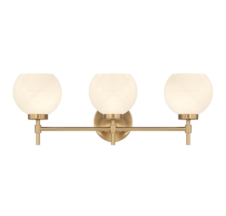 Lighting One E V6-L8-9621-3-322 Three Light Bathroom Vanity, Warm Brass