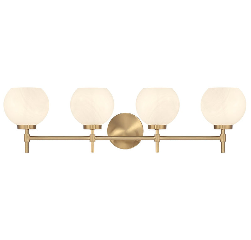 Lighting One E V6-L8-9621-4-322 Four Light Bathroom Vanity, Warm Brass
